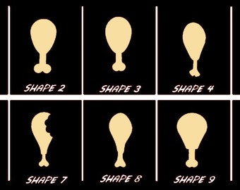 Smooth Laser Cut Drumstick Shape Set 1 - Unfinished Cutout - Many Sizes, Styles, and Designs - 3mm Or 6mm Wooden Craft Supply