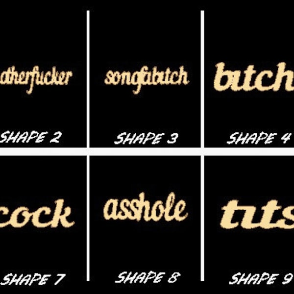 Smooth Laser Curse Word Shape - Dirty Word Unfinished Cutout - Multiple Sizes, Styles, and Designs - 1/4" Thick Birch Wood Craft Supply