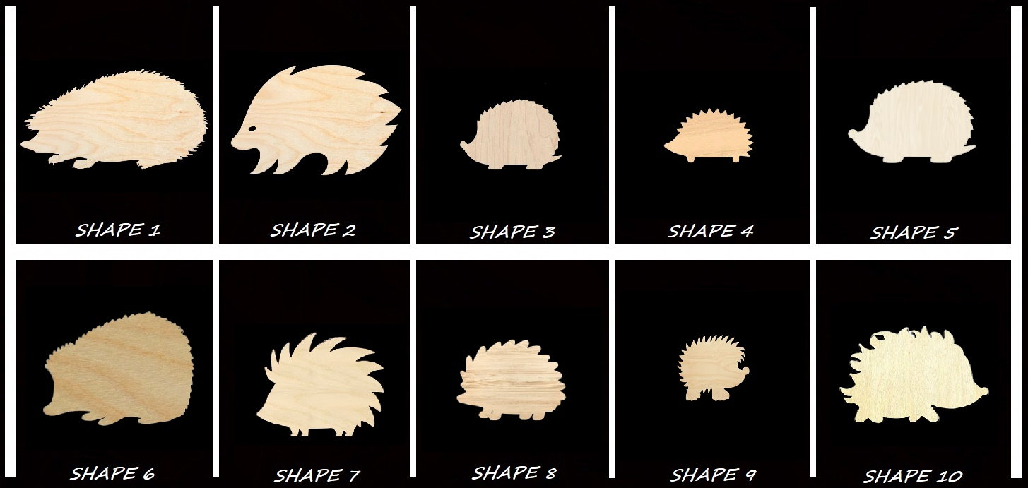 Hedgehog - Laser Cut Out Unfinished Wood Craft Shape ANML53 Hedgehog - Laser Cut Out Unfinished Wood Craft Shape ANML53
