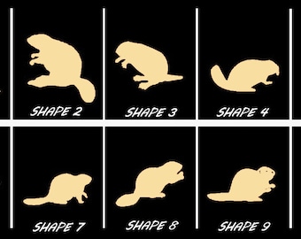 Smooth Laser Cut Beaver Shape Set 1 - Unfinished Cutout - Many Sizes, Styles, and Designs - 3mm Or 6mm Wooden Craft Supply