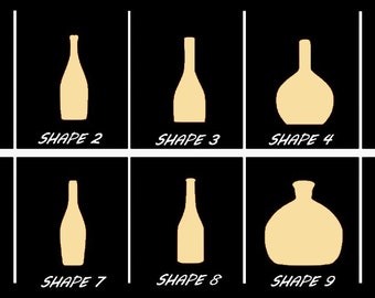 Smooth Laser Cut Wine Bottle Shape Set 1 - Unfinished Cutout - Many Sizes, Styles, and Designs - 3mm Or 6mm Wooden Craft Supply