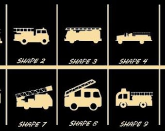 Smooth Laser Cut Firetruck Shape Set 1 - Unfinished Cutout - Many Sizes and Styles - 3mm/6mm Wooden Craft Supply1