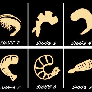 Smooth Laser Cut Shrimp Shape Set 1 - Unfinished Cutout - Many Sizes, Styles, and Designs - 3mm Or 6mm Wooden Craft Supply