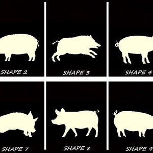 Smooth Laser Cut Pig Shape Set 1 - Unfinished Cutout - Many Sizes, Styles, and Designs - 3mm Or 6mm Wooden Craft Supply