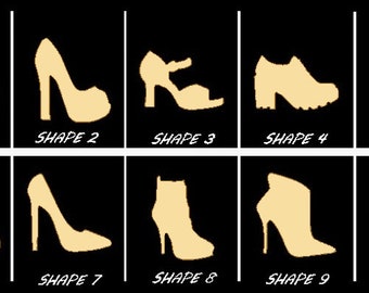 NEW Smooth Laser Cut Ladies Shoe Set 1 Shape - Unfinished Cutout - Multiple Sizes, Styles, and Designs - 1/4" Thick Birch Wood Craft Supply