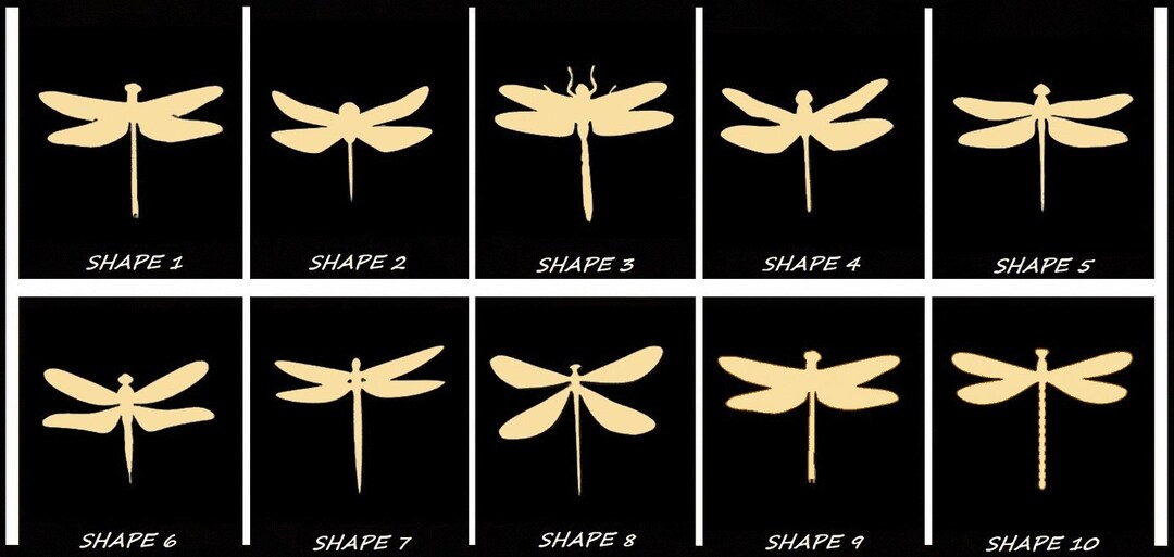 Basic Dragonfly Shape Smooth Laser Cut Dragonfly Shape Set 1 - Unfinished Cutout - Many Sizes ...