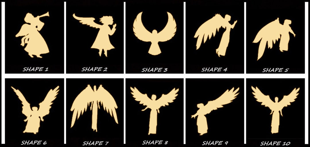 Smooth Laser Cut Angel Shape Unfinished Cutout Multiple Sizes, Styles ...