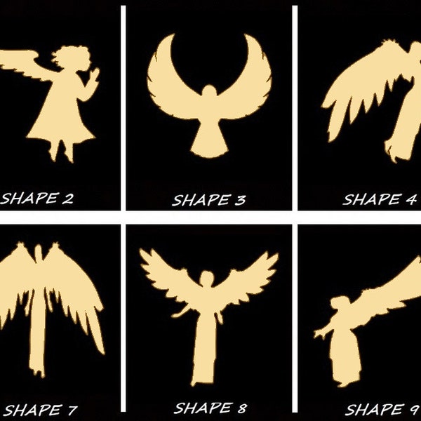 Smooth Laser Cut Angel Shape - Unfinished Cutout - Multiple Sizes, Styles, and Designs - 1/4" Thick Birch Wood Craft Supply