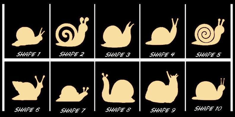 Smooth Laser Cut Snail Shape Set 1 - Unfinished Cutout - Many Sizes ...
