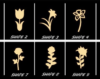 Smooth Laser Cut Flower Shape Set 1 - Unfinished Cutout - Many Sizes, Styles, and Designs - 1/4" Birch or 1 MM Acrylic Craft Supply