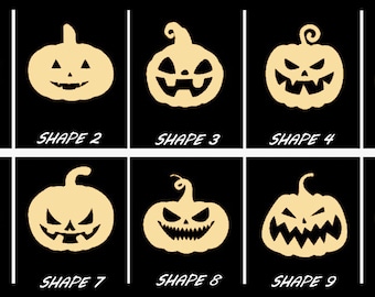 Smooth Laser Cut Pumpkin Shape Set 4 - Unfinished Cutout - Many Sizes, Styles, and Designs - 3mm Or 6mm Wooden Craft Supply