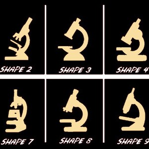 Smooth Laser Cut Microscope Shape Set 1 - Unfinished Cutout - Many Sizes, Styles, and Designs - 3mm Or 6mm Wooden Craft Supply
