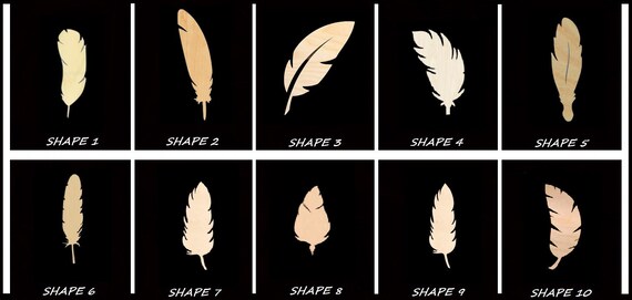 Bird Feather - Laser Cut Out Unfinished Wood Craft Shape XTR38 Bird Feather - Laser Cut Out Unfinished Wood Craft Shape XTR38