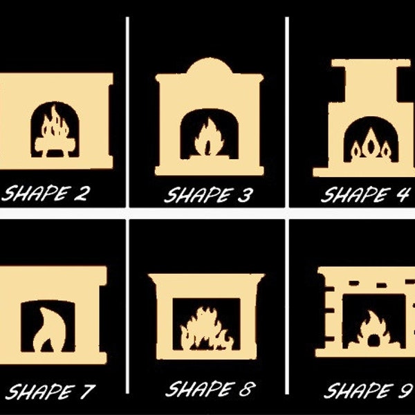 Smooth Laser Cut Fireplace Shape - Unfinished Cutout - Multiple Sizes, Styles, and Designs - 1/4" Thick Birch Wood Craft Supply