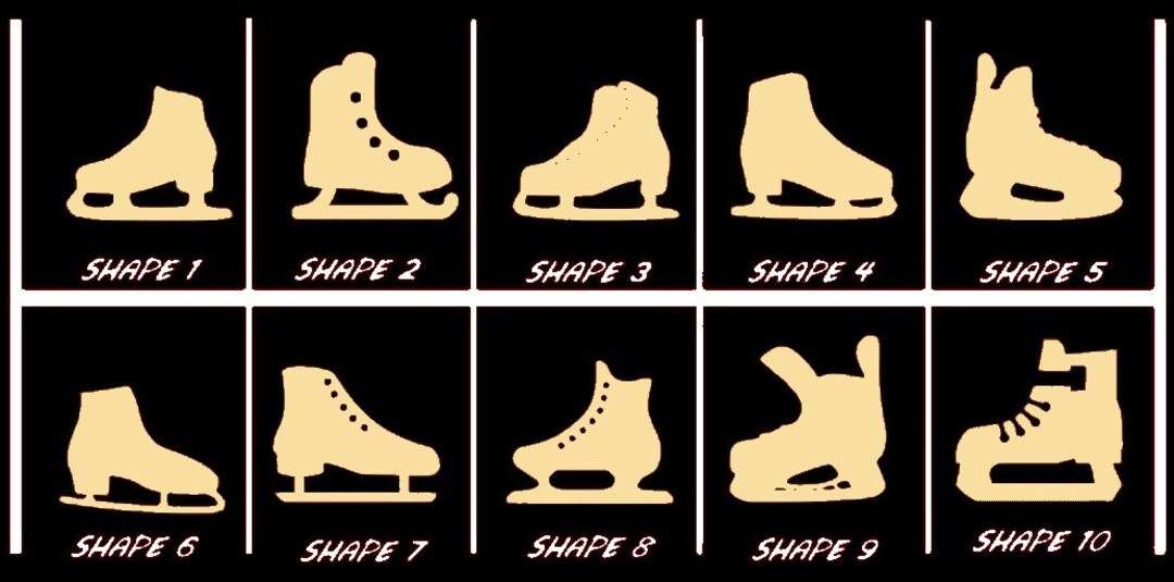 Smooth Laser Cut Ice Skate Shape Unfinished Cutout Etsy