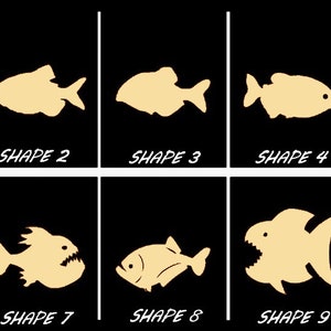 Smooth Laser Cut Piranha Shape Set 1 - Unfinished Cutout - Many Sizes, Styles, and Designs - 3mm Or 6mm Wooden Craft Supply