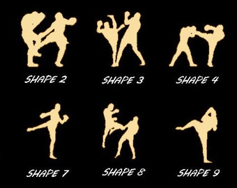 Smooth Laser Cut Kickboxers Shape Set 1 - Unfinished Cutout - Many Sizes, Styles, and Designs - 3mm Or 6mm Wooden Craft Supply