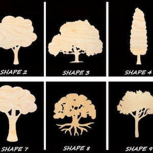 Smooth Laser Cut Tree Shape Set 1 - Unfinished Cutout - Many Sizes, Styles, and Designs - 3mm Or 6mm Wooden Craft Supply