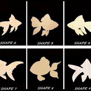Smooth Laser Cut Goldfish Shape Set 1 - Unfinished Cutout - Many Sizes, Styles, and Designs - 3mm Or 6mm Wooden Craft Supply