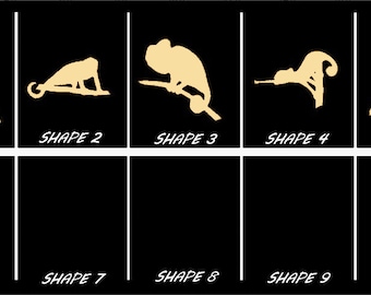 Smooth Laser Cut Chameleon Shape Set 1 - Unfinished Cutout - Many Sizes, Styles, and Designs - 3mm Or 6mm Wooden Craft Supply