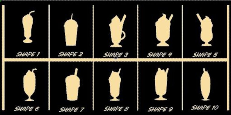 Milkshake L Shape Smooth Laser Cut Milkshake Shape Set 1 - Unfinished Cutout - Many Sizes ...
