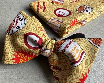 Cup of noodles Pocket Square – Maruchan instant noodles tie, Fun Foodie Gift, Ramen Pocket Square I Noodle Lover Gift I Foodie Accessories