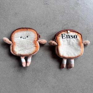 Embroidered Bread Coin Bag, Personalized Plush Pouch