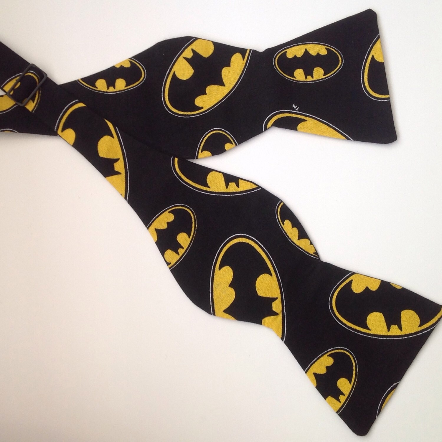 BATMAN Men's Bow Tie reversible solid black Classic Cut Etsy