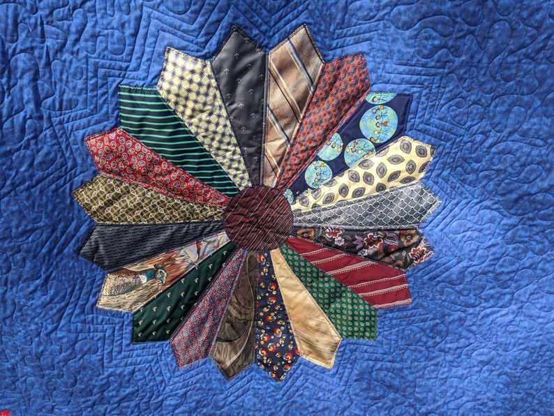 Necktie Memory Quilt With Colored Fabric / Tie Memory Quilt / - Etsy