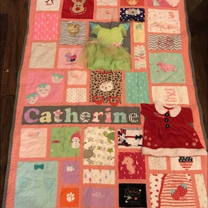 Baby Clothes Memory Quilt / Memory Quilt / First Year Clothes Quilt / Keepsake Quilt (Random Blocks)--February 2026 RESERVE FEE ONLY
