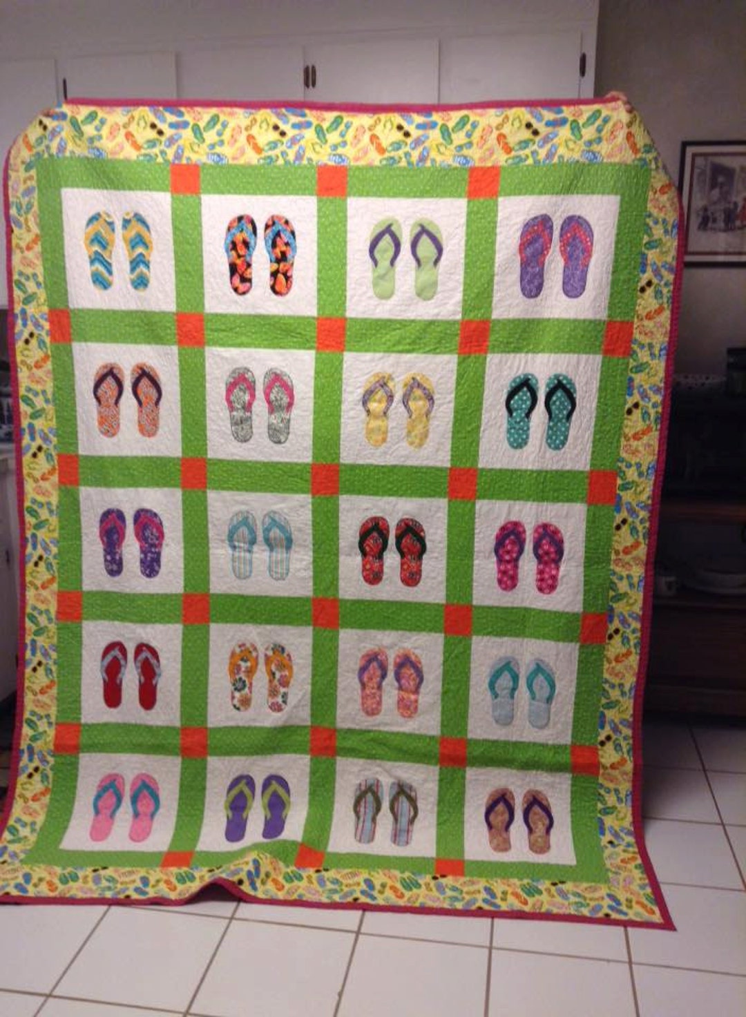 Flip Flop Quilt / Flip Flop, Cowboy Boots Quilt / Beach Days Quilt