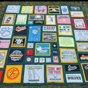 Random Adult T-shirt Memory Quilt / School Memory Quilts / Memory Quilt with T-shirts--February 2026 RESERVE FEE ONLY