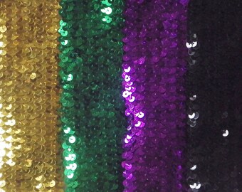 stretch elastic stunning trim sequins x 1 metre 25mm Blue 1/"