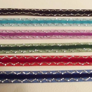 5 metres x 10mm wide Stunning Satin/Velvet/Glitter Ribbon