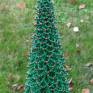 Chritmas Tree Beading Pattern Christmas Tree Tutorial Beading Tutorial Christmas Decor Beaded Christmas Tree PDF Format image 4