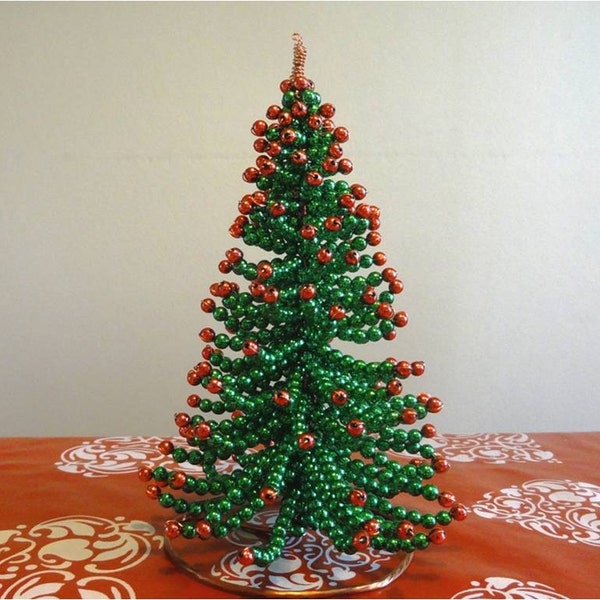 Tutoriel Sapin De Noël Étincelant, Motif De Perles, Idée De Décoration De Noël, Tutoriel De Perles, Comment Faire Un Sapin De Noël