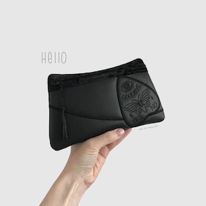 Gothic Ouija Planchette Bag, Faux Leather Bag, Yes No, Occult Goth Themed Bag, Gothic Gift, Goth Embroidery, Embroidered Planchette,