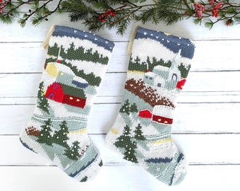Rustic Knit Christmas Stocking: Vintage Sweater Farmhouse Decor