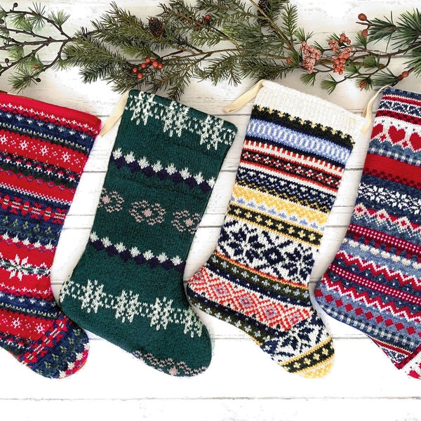 Knit Christmas stockings, Unique and Handmade for the holidays, Farmhouse, Rustic Cabin decor, Stockings are handmade from a vintage sweater