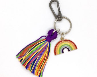 Rainbow Keyring, Tassel Bag Lanyard, LGBTQ Queer Pride Keychain, Gay Lgbt Lgbtqia Flag Key Fob, Lgbtq Gift