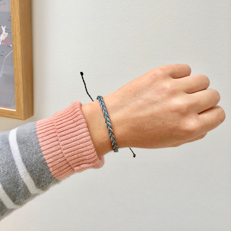 Custom Fishtail Bracelet Handmade Waxed String Adjustable Etsy UK