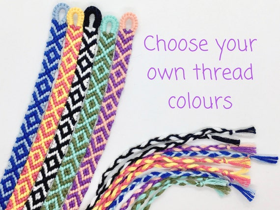 XOXO Custom Friendship Bracelet Choose your Colour Braided | Etsy
