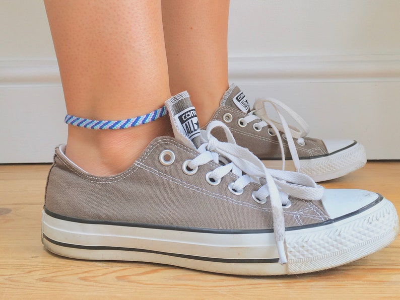 Custom Anklet, Woven String Ankle Bracelet, Friendship Ankle Band, Choose your own Colour, Simple Beachy Surfer Style Braided Cotton image 2