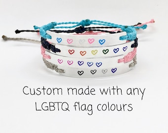 Pride Bracelet Metal Cuff, Lgbtq Lgbt Custom Stamped Queer Flag Bracelet, Nonbinary Gay Lesbian Genderfluid Transgender Bisexual Asexual