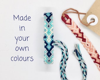 Custom Friendship Bracelet, Arrowhead Macrame Bracelet, Choose your own colour, Braided Woven Knotted Cotton Customisable Wrist Band