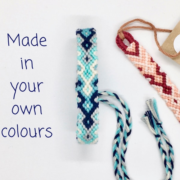 Custom Friendship Bracelet, Arrowhead Macrame Bracelet, Choose your own colour, Braided Woven Knotted Cotton Customisable Wrist Band