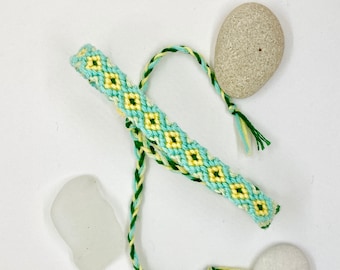 Friendship Bracelet, Tied Bright Colourful Woven String Braided Patterned Cotton Beachy Jewellery, Boho Festival Knotted WristBand