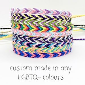 LGBTQIA Pride Flag Bracelet: Custom Woven Cord Wristband