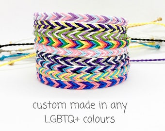 Lgbtq Flag Bracelet, Lgbtqia Pride Wristband, Any Custom, Queer Gay Man Mlm AroAce Lesbian Bi Rainbow Trans Pansexual Genderfluid Non Binary