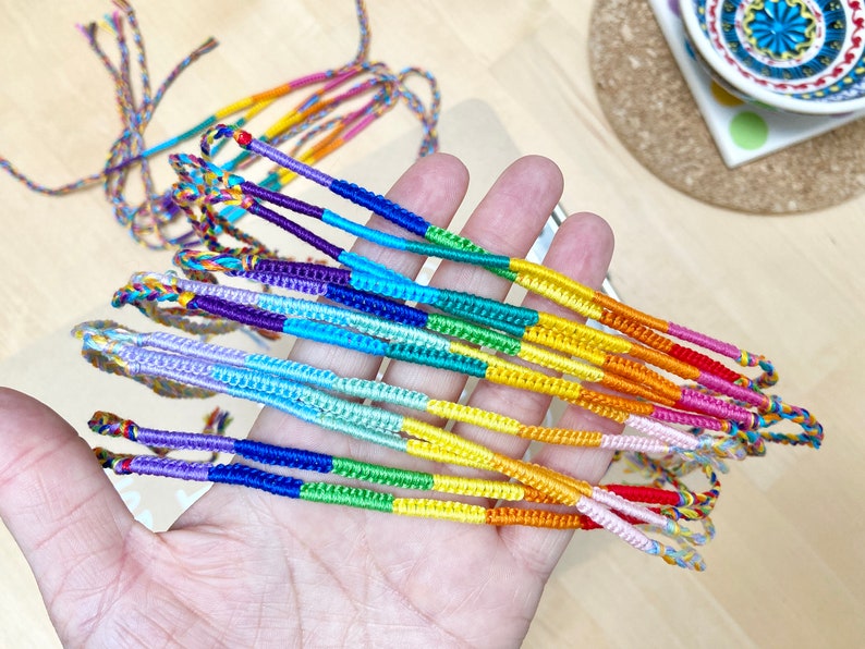 Rainbow Bracelet Sets, Pastel Customisable Wristband, Pride Queer Flag Bracelets, Choose 2 to 40 Bulk Lgbtqia Festival Wraps, Gay Lgbt Gift image 4
